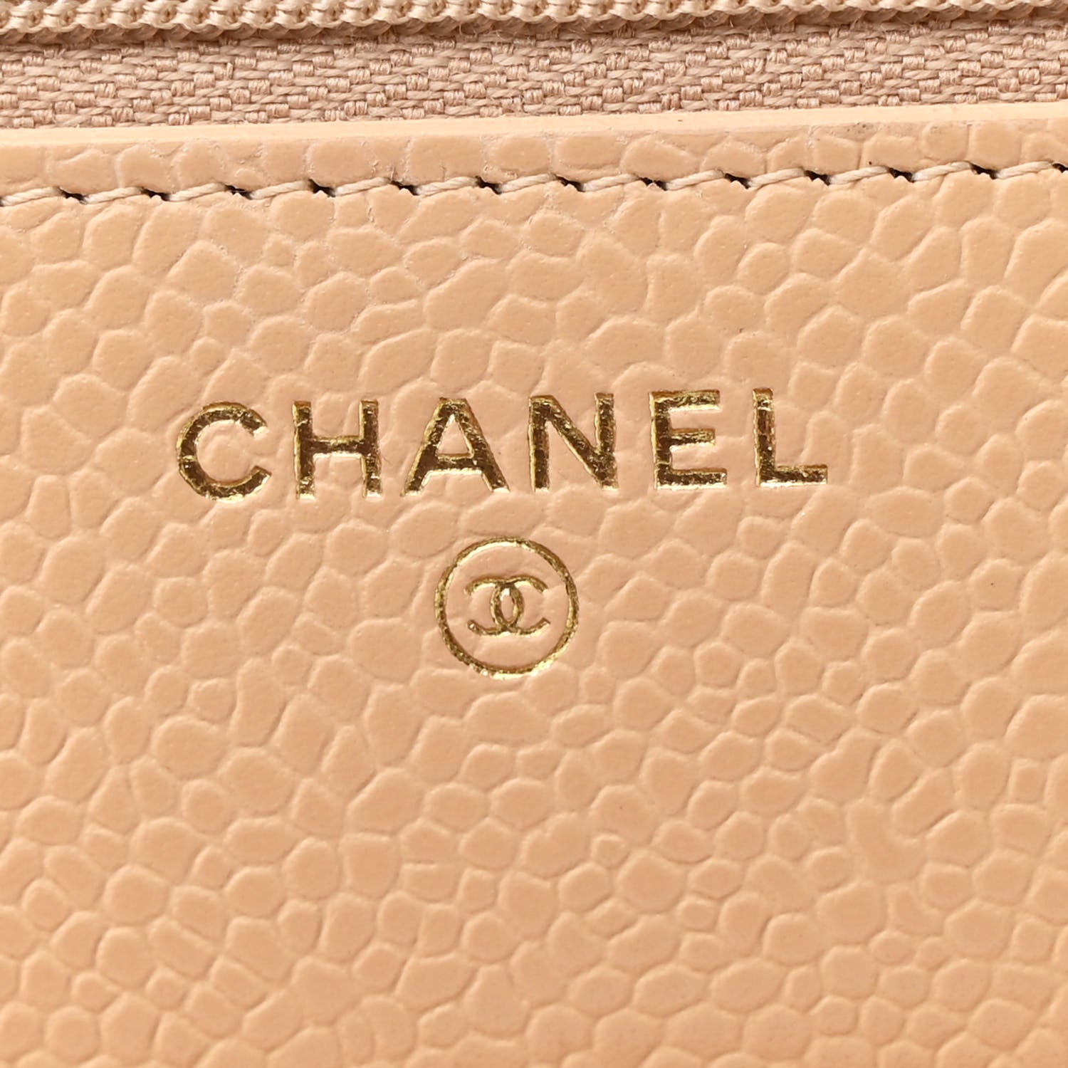 Chanel Caviar Quilted Wallet on Chain WOC Beige 6 of 11
