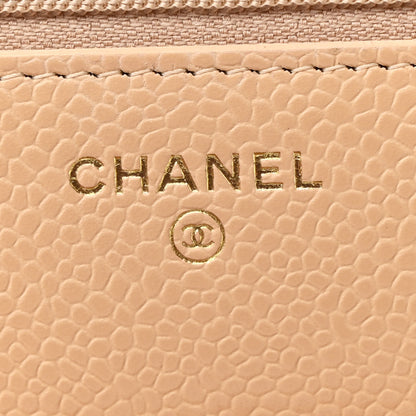 Chanel Caviar Quilted Wallet on Chain WOC Beige 6 of 11