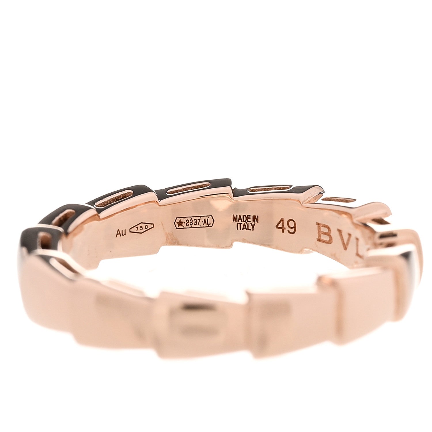 Bulgari 18K Rose Gold Serpenti Viper Band Ring 49 4.75 5 of 6