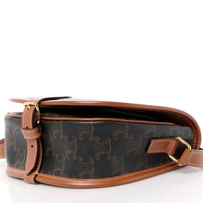 Celine Triomphe Canvas Medium Folco Bag Tan 10 of 11
