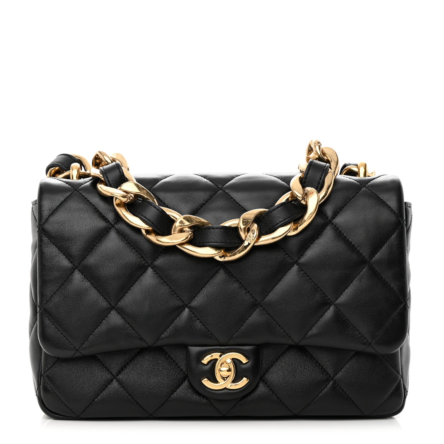 Chanel Lambskin Quilted Large CC Funky Town Flap Black 1 of 13