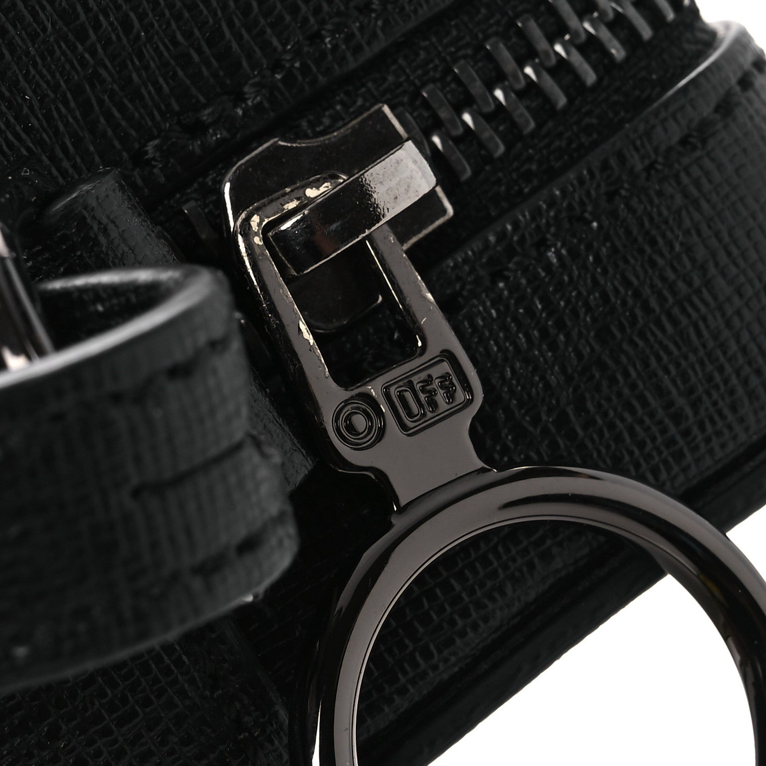 Off-White Saffiano Striped Mini Diag Bag Black White 11 of 11
