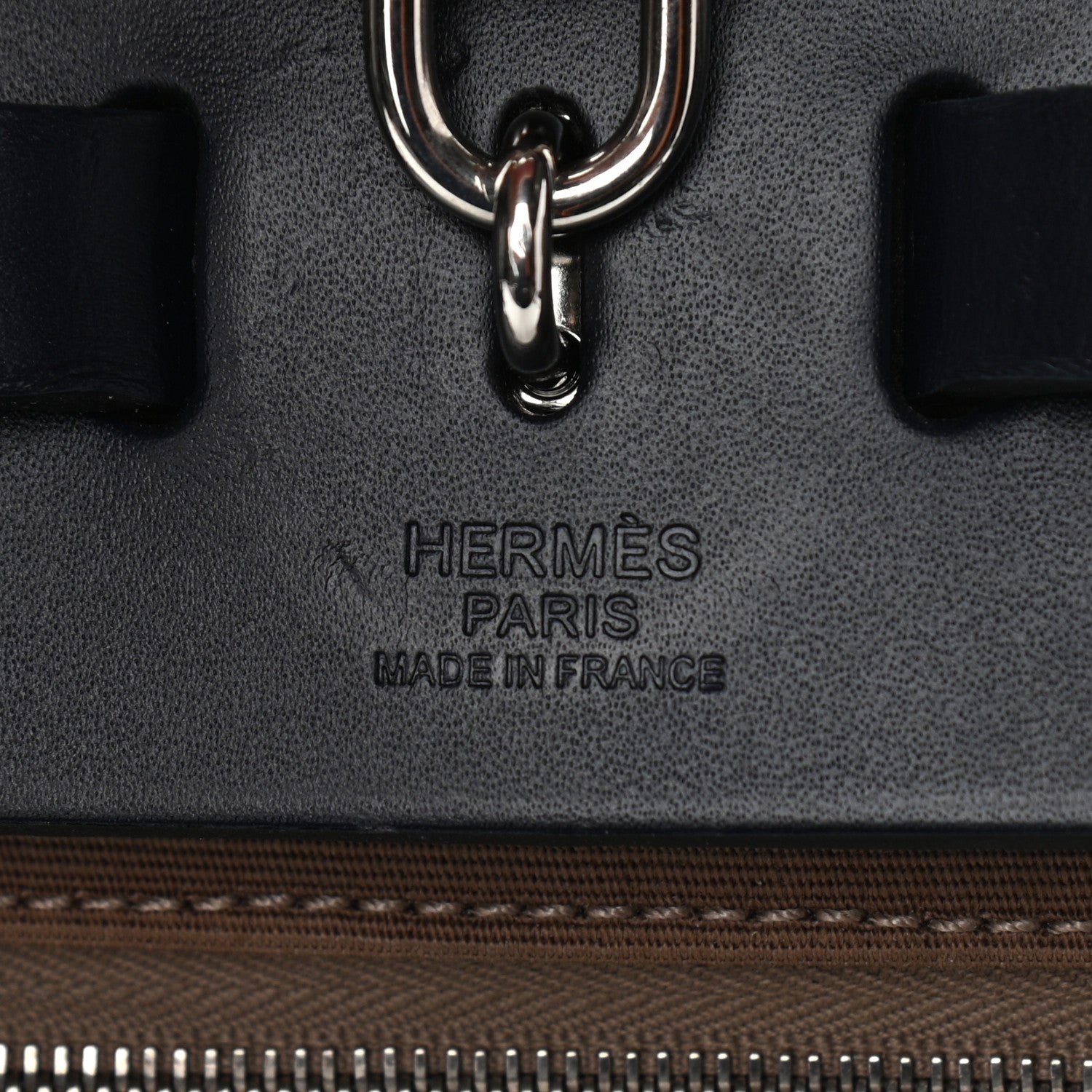 Hermes Vache Hunter Toile Herbag Zip 31 PM Etoupe Bleu Indigo 7 of 13