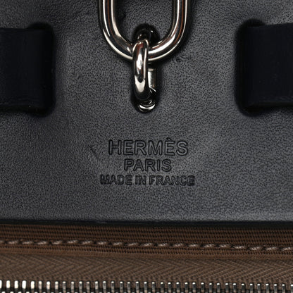 Hermes Vache Hunter Toile Herbag Zip 31 PM Etoupe Bleu Indigo 7 of 13