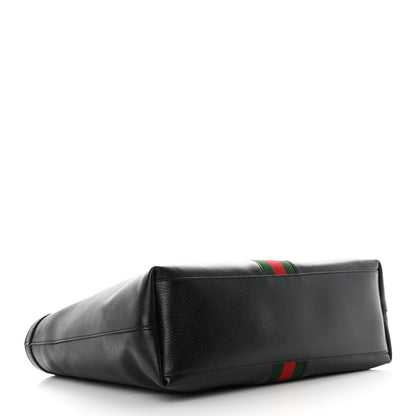 Gucci Textured Calfskin Web Medium Ophidia Shopping Tote Black 4 of 11