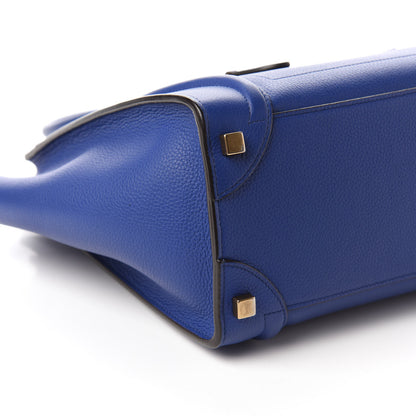 Celine Drummed Calfskin Micro Luggage Indigo 6 of 9