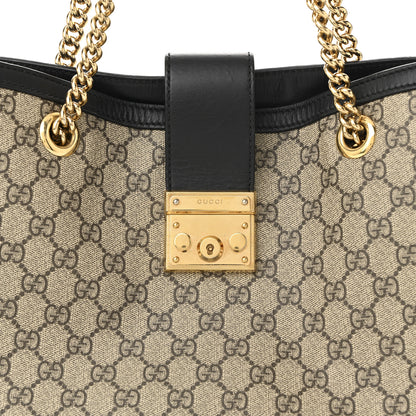 Gucci GG Supreme Monogram Medium Padlock Tote Black 8 of 10