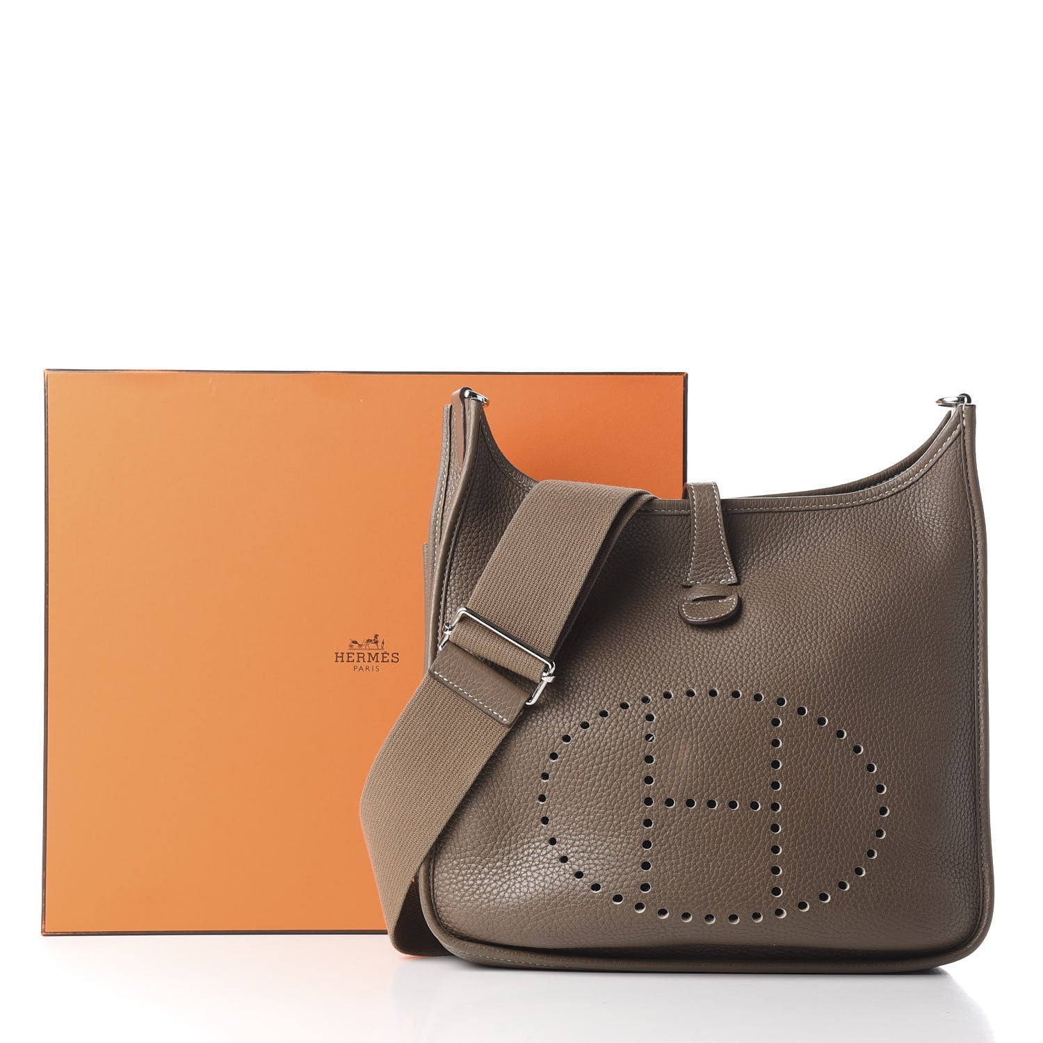 Hermes Taurillon Clemence Evelyne III PM Etoupe 10 of 10