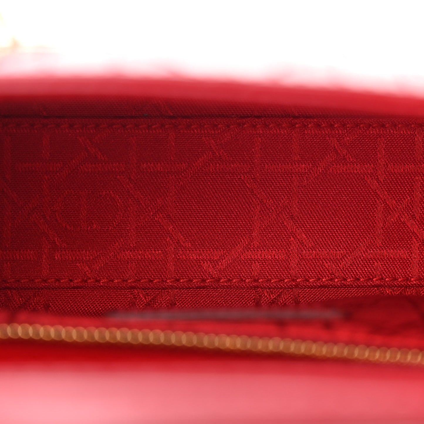 Patent Cannage Mini Lady Dior Red