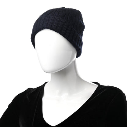 Hermes Cashmere Beanie Hat M Marine 2 of 6