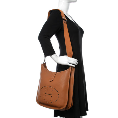 Hermes Taurillon Clemence Evelyne III GM Gold 2 of 11