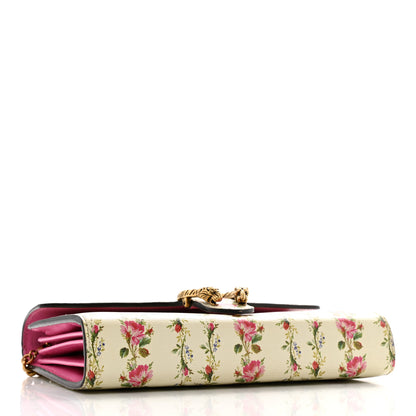 Gucci Calfskin Floral Print Mini Dionysus Chain Wallet Ivory Pink 4 of 14