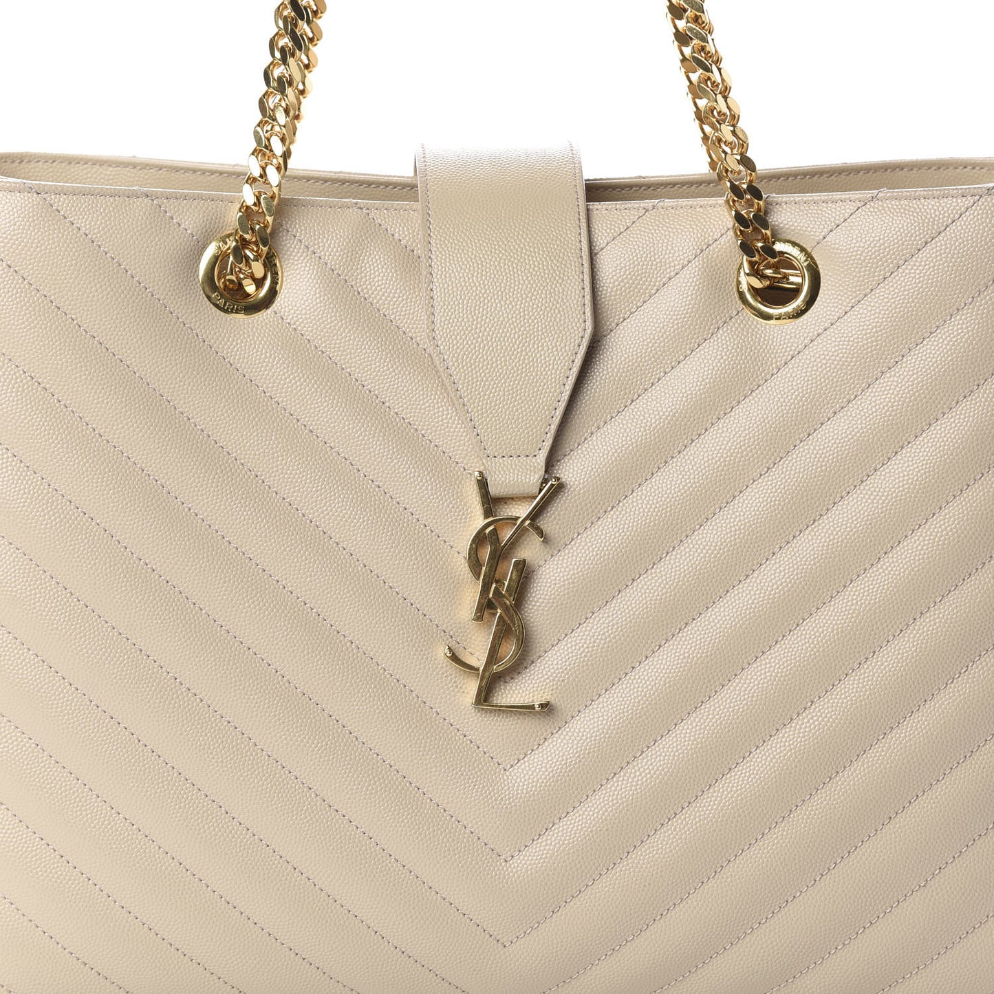 Grain De Poudre Matelasse Chevron Monogram Shopping Bag Nude Powder