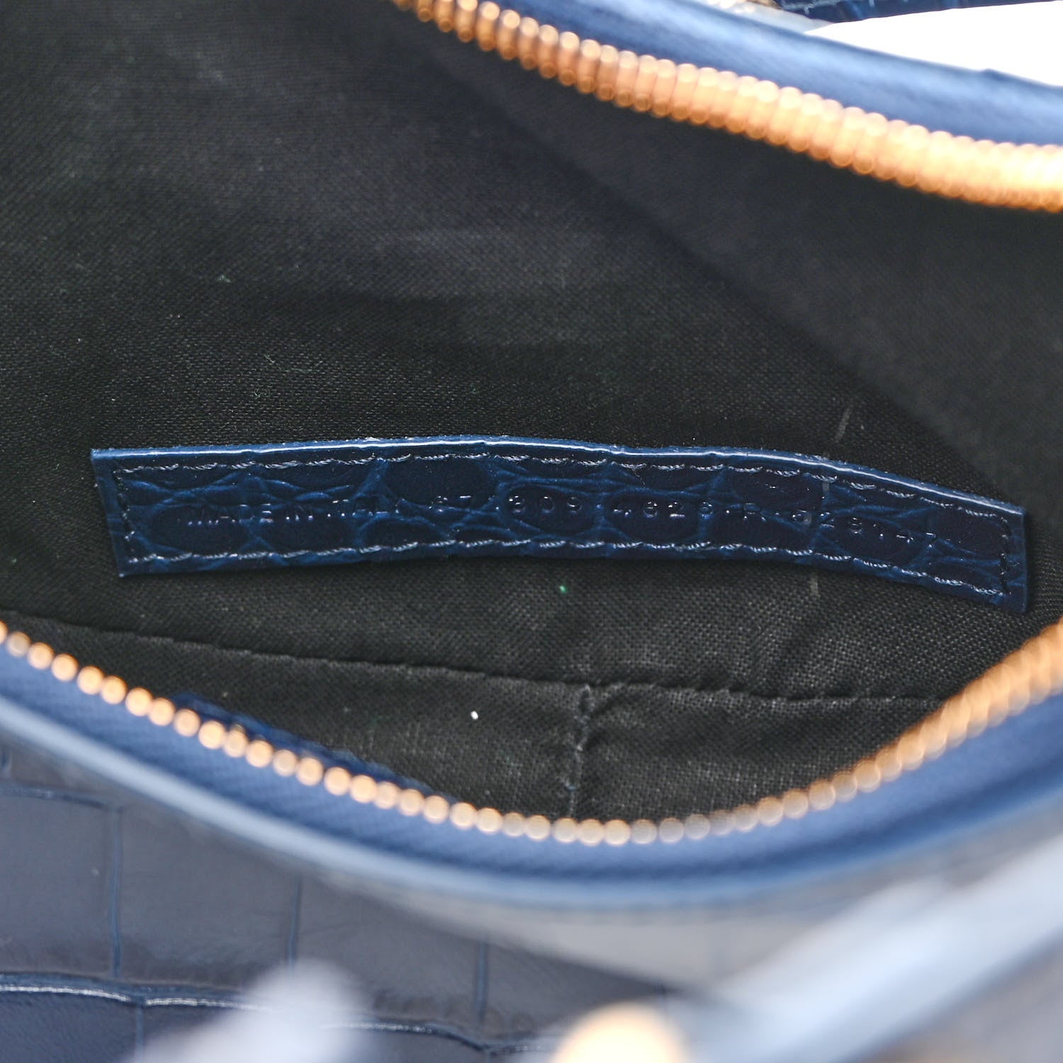 Balenciaga Extra Supple Calfskin Crocodile Embossed Le Cagole Shoulder Bag XS Indigo 6 of 9