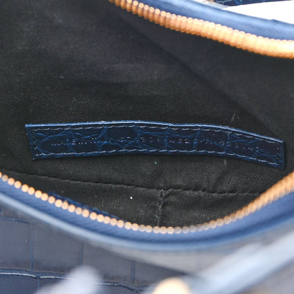 Balenciaga Extra Supple Calfskin Crocodile Embossed Le Cagole Shoulder Bag XS Indigo 6 of 9