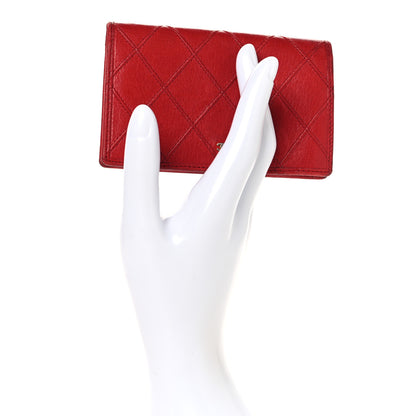 Chanel Lambskin Diamond Stitched Flap Card Case Red 2 of 11