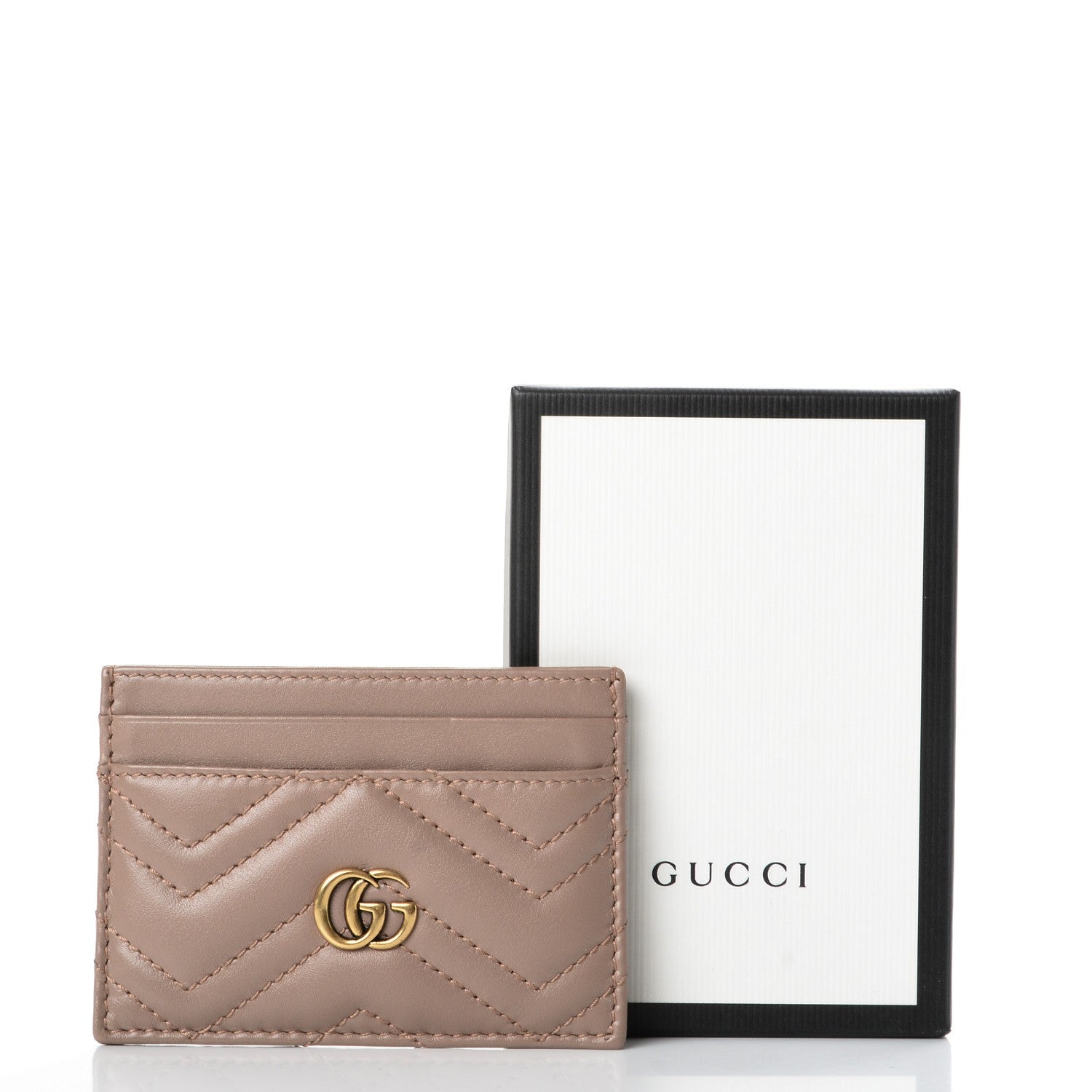 Gucci Calfskin Matelasse GG Marmont Card Holder Porcelain Rose 7 of 7