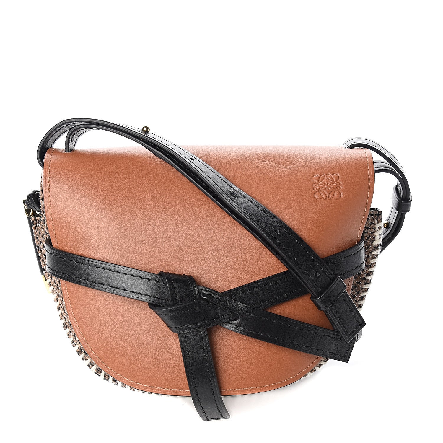 Loewe Calfskin Tweed Small Gate Crossbody Bag Tan 1 of 8