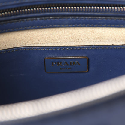 Prada City Calf Hand Stitched Small Galleria Double Zip Tote Bluette 12 of 13