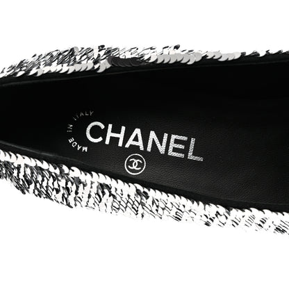 Chanel Sequin Patent Calfskin CC Pumps 40 Black Silver 7 of 10