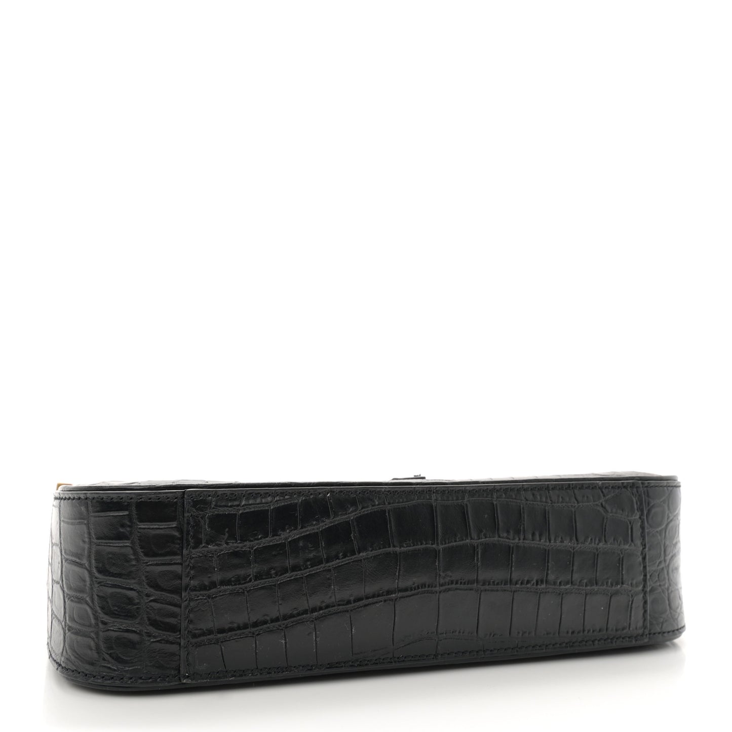 Calfskin Crocodile Embossed Le 5 A 7 Hobo Black