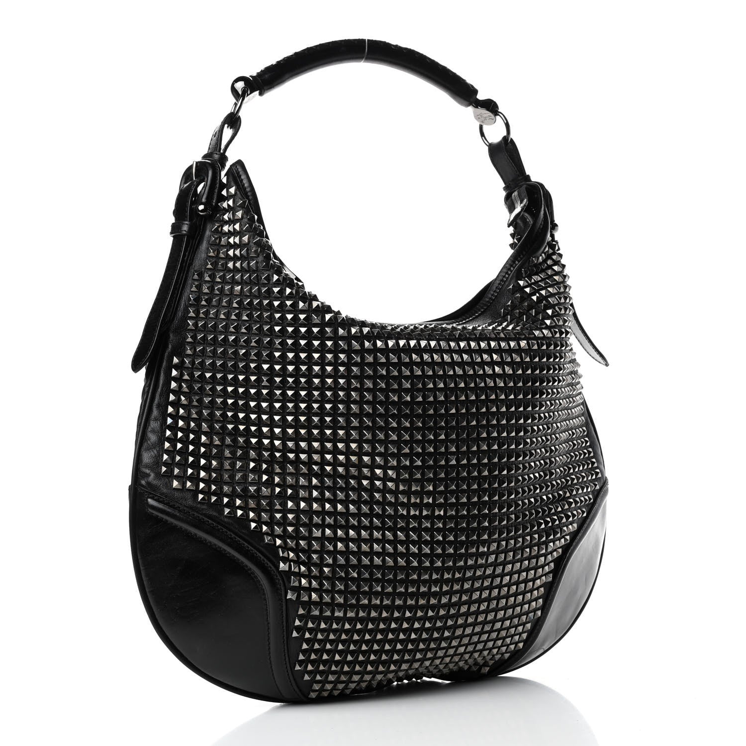 Burberry Calfskin Studded Hoxton Hobo Black 2 of 4