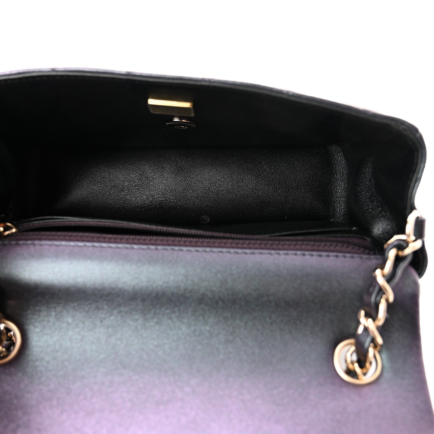 Chanel Iridescent Lambskin Quilted Mini Rectangular Flap Black 5 of 10