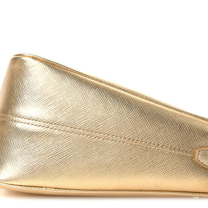 Prada Saffiano Lux Triangle Shoulder Bag Platino 10 of 10