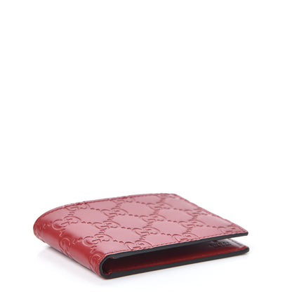 Gucci Guccissima Signature Bi-Fold Wallet Red 3 of 9