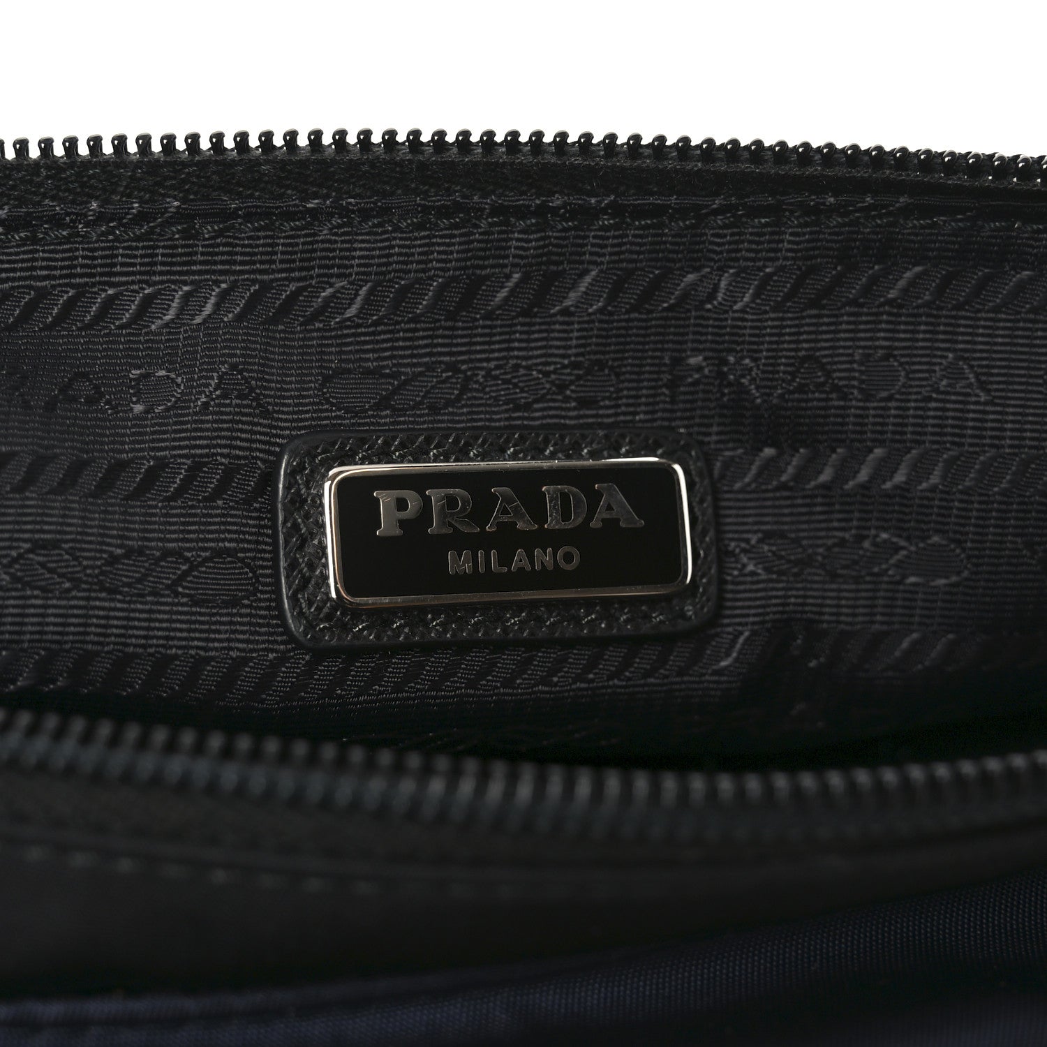 Prada Tessuto Nylon Saffiano Patch Camouflage Pouch Blue Black 5 of 8