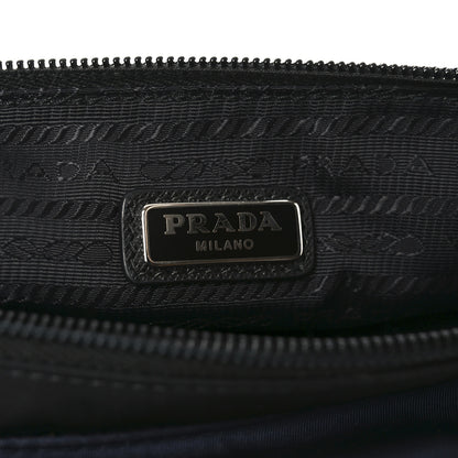 Prada Tessuto Nylon Saffiano Patch Camouflage Pouch Blue Black 5 of 8