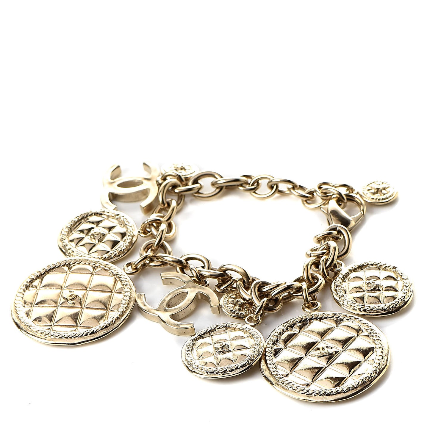 CC Quilted Medallion Bracelet Gold