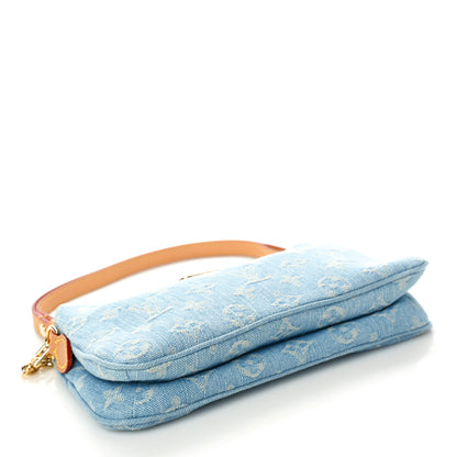 Louis Vuitton Monogram Denim Liv Pochette Sky Blue 4 of 10
