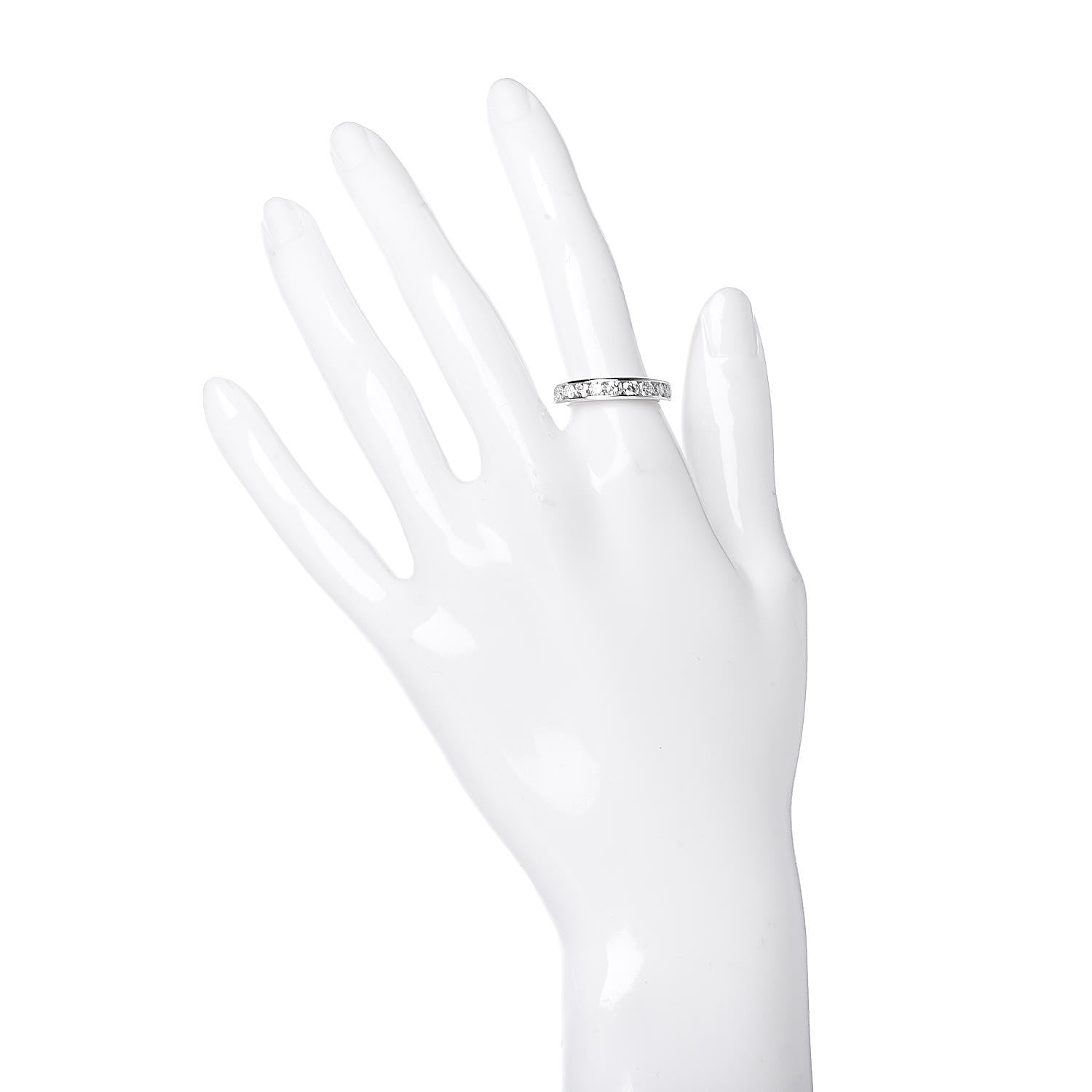 Tiffany Platinum Diamond 4mm Half Circle Wedding Band Ring 54 6.75 2 of 7