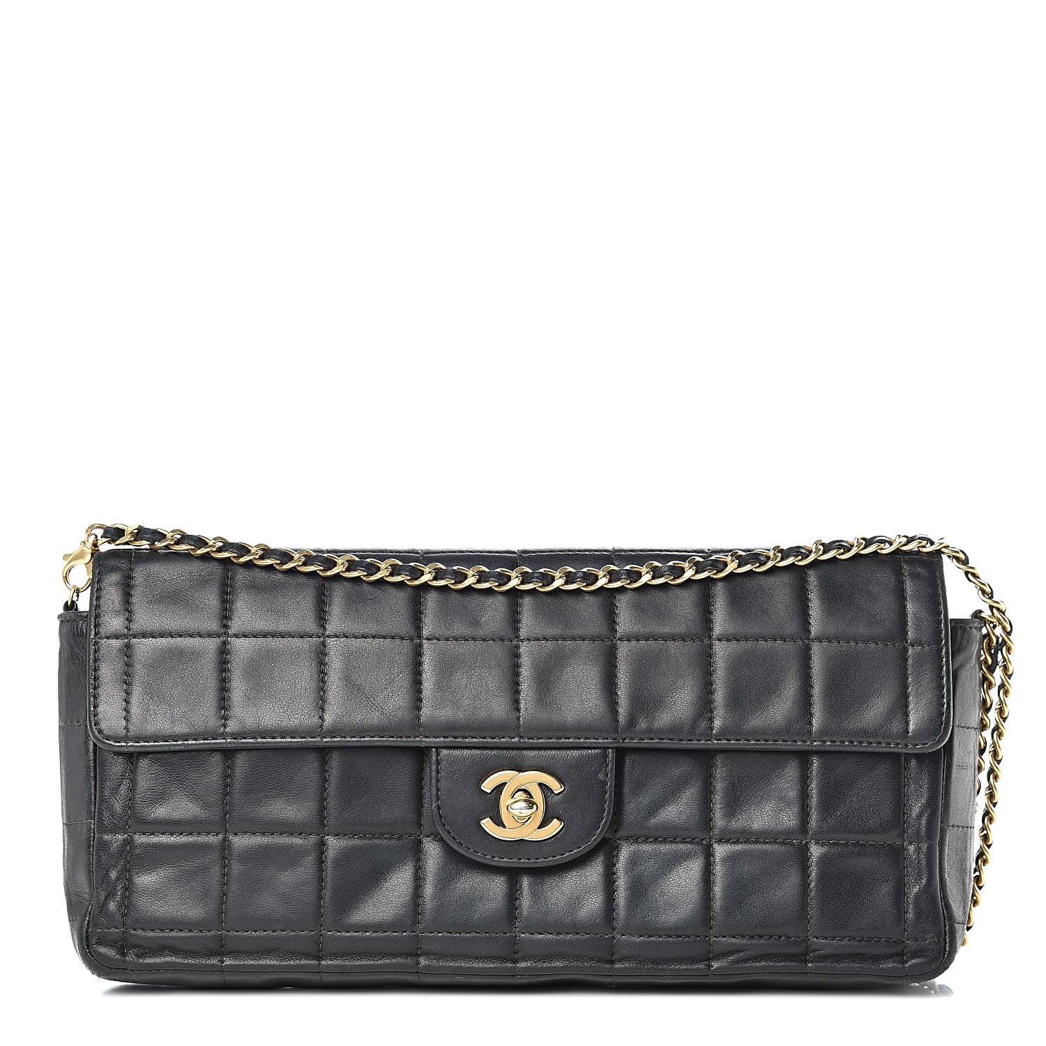 Chanel Lambskin East West Chocolate Bar Flap Black 1 of 11