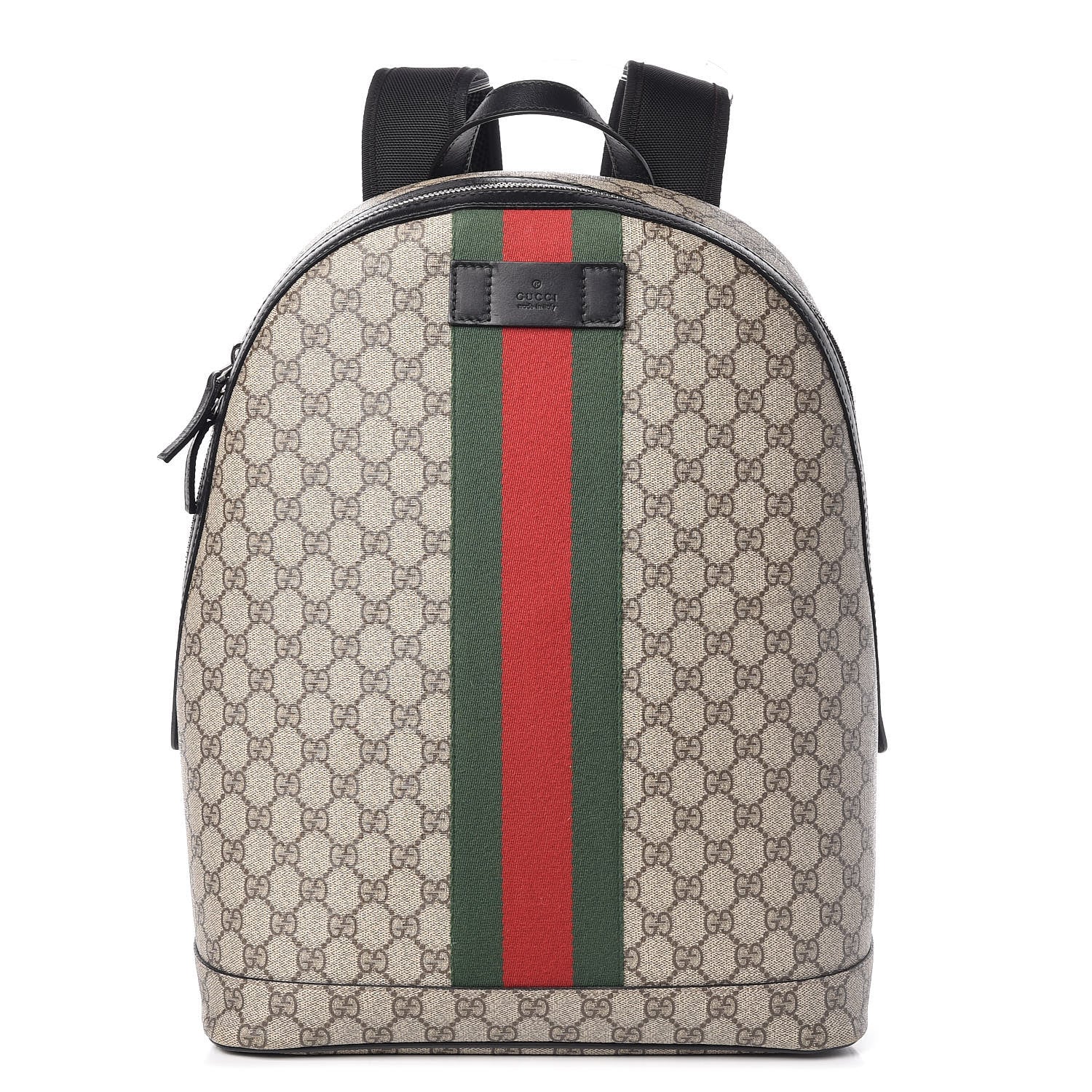 Gucci GG Supreme Monogram Web Dome Backpack Black 1 of 12