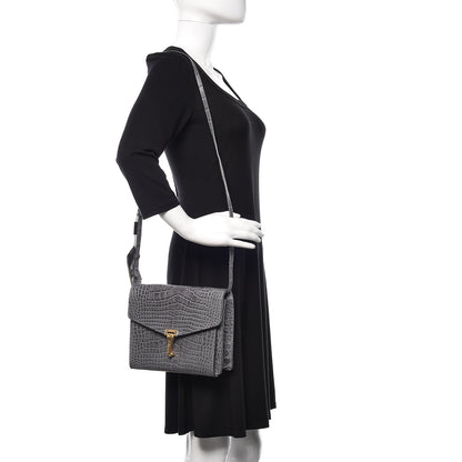 Burberry Alligator Small Macken Crossbody Bag Grey 2 of 10