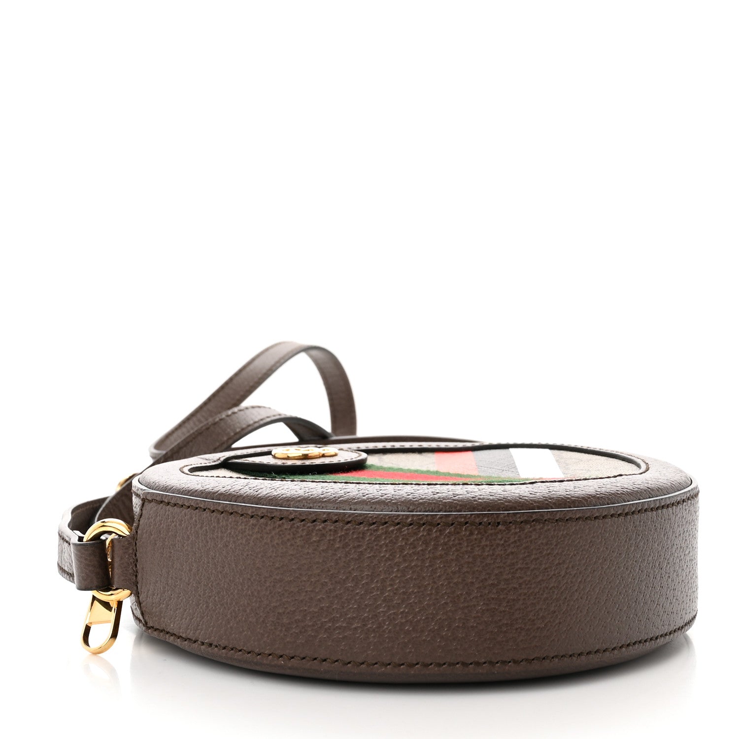 Gucci GG Supreme Monogram Equestrian Web Mini Ophidia Round Shoulder Bag Brown 4 of 11