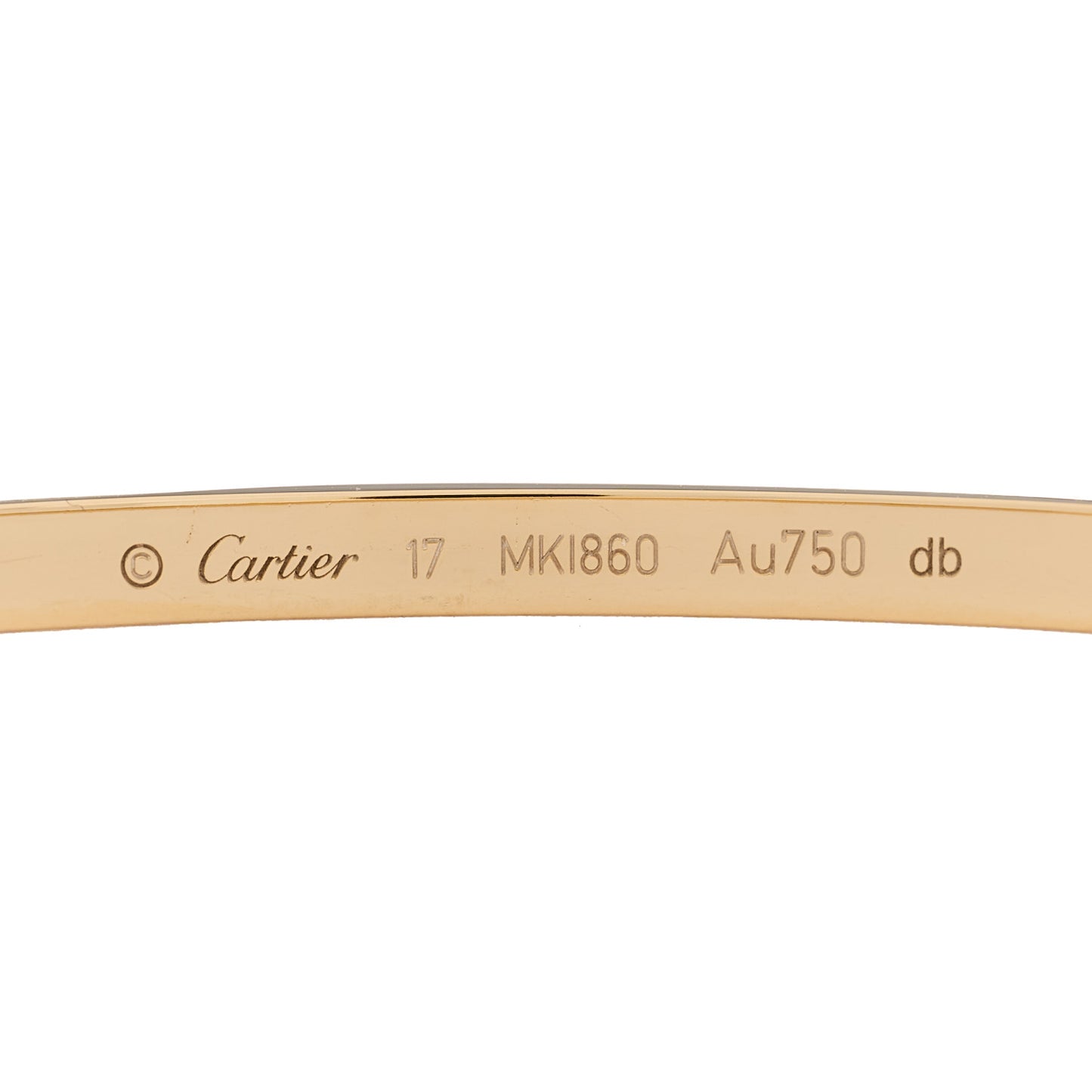 18K Yellow Gold Small LOVE Bracelet 17