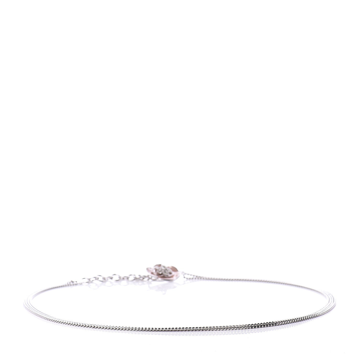 Chanel Enamel Camellia Chain Belt Silver Pink 2 of 5