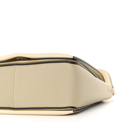 Celine Shiny Smooth Calfskin Medium Frame Shoulder Bag Chalk Mastic 10 of 10