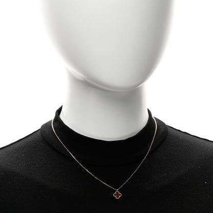 Van Cleef & Arpels 18K Rose Gold Carnelian Sweet Alhambra Pendant Necklace 2 of 6