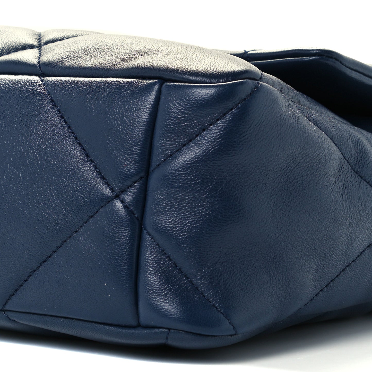 Lambskin Quilted Large Chanel 19 Flap Navy Blue