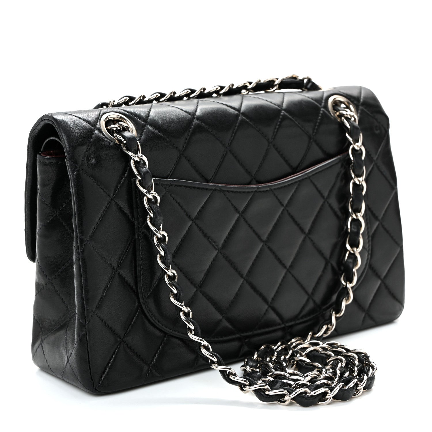 CHANEL 38 2/1 ブラック Chanel Lambskin Quilted Small Double Flap Black 1825367 – FASHIONPHILE