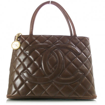 Chanel Lambskin Medallion Tote Brown 1 of 12
