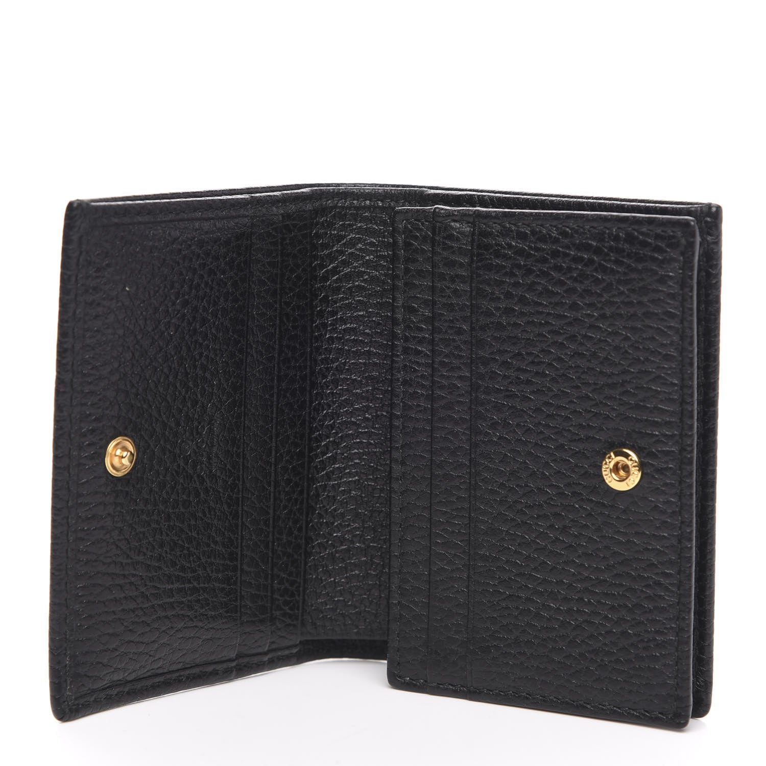 Gucci Pebbled Calfskin GG Marmont Card Case Black 5 of 7