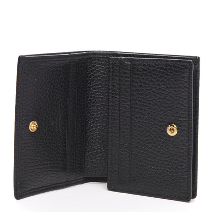 Gucci Pebbled Calfskin GG Marmont Card Case Black 5 of 7