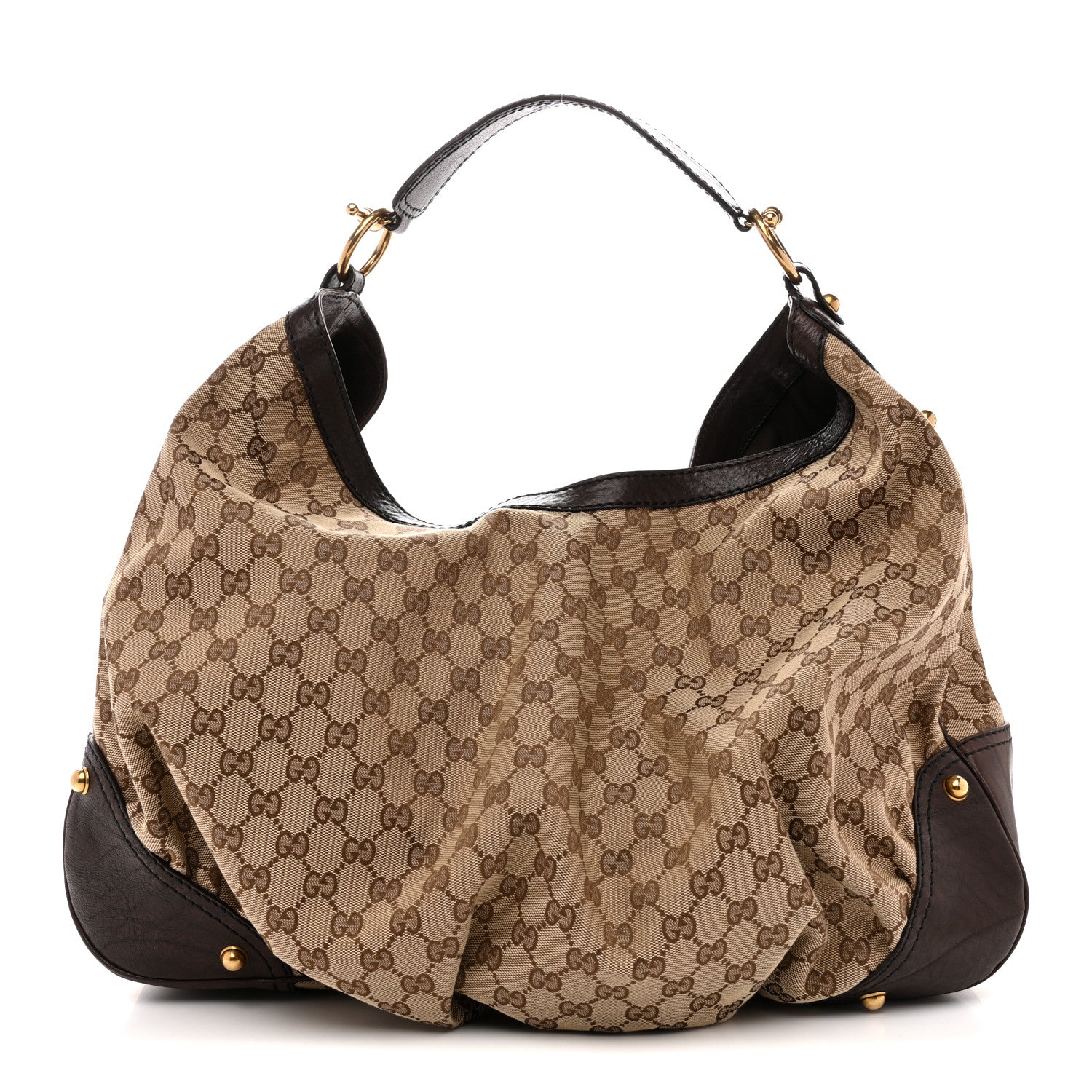 Gucci Monogram Large Jockey Hobo Dark Brown 1 of 13