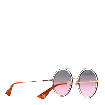 Gucci Round Sunglasses GG0061S Gold Green Red 4 of 7