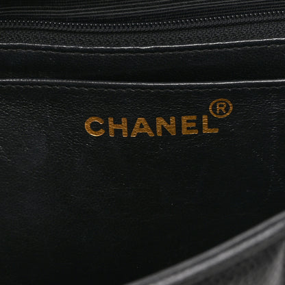 Chanel Caviar Vertical Quilted Jumbo Single Flap Black 6 of 10